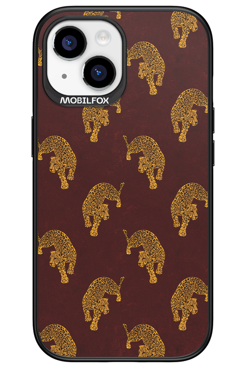 Burgundy Leopard Pattern - Apple iPhone 15