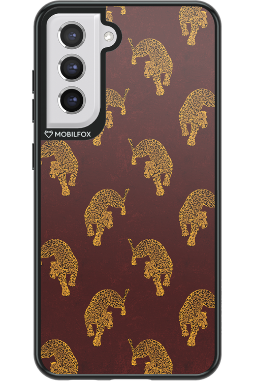 Burgundy Leopard Pattern - Samsung Galaxy S21 FE