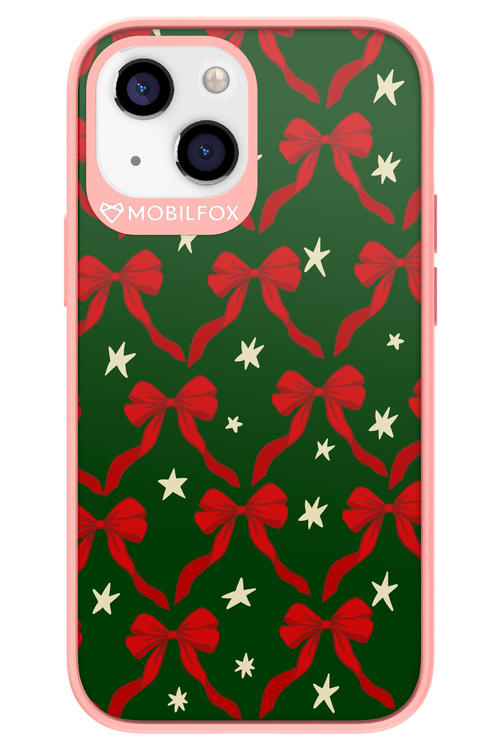 Bow & Stars (Green) - Apple iPhone 13 Mini