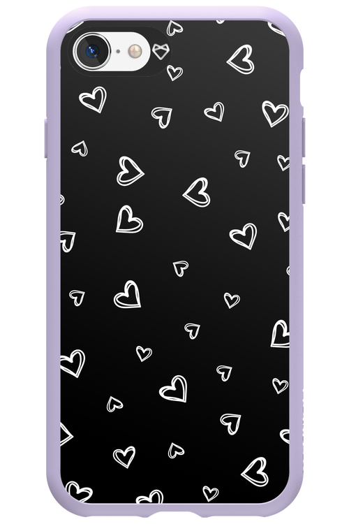 Monochrome Hearts 2.0 - Apple iPhone 8