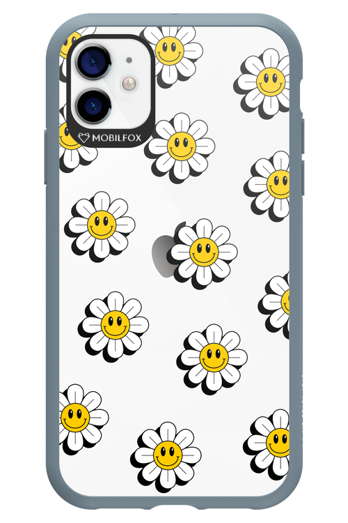 Smiley Flowers Transparent - Apple iPhone 11