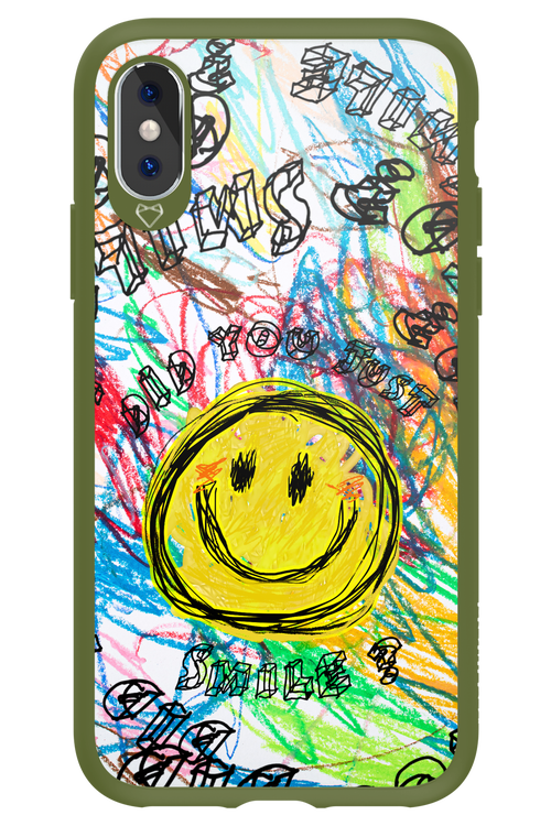 Crayon Smiley Colorful - Apple iPhone X