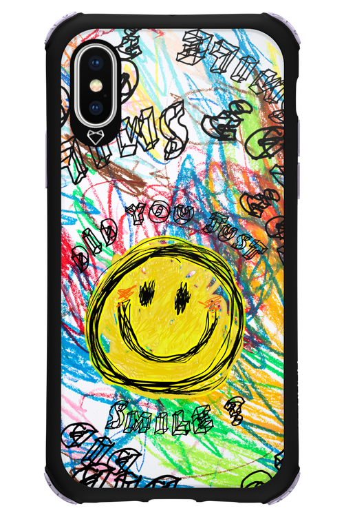 Crayon Smiley Colorful - Apple iPhone X