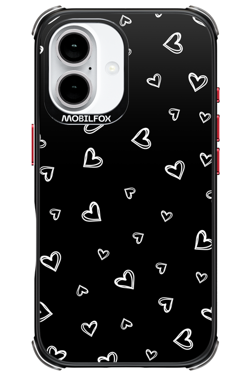 Monochrome Hearts 2.0 - Apple iPhone 16