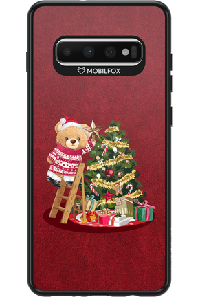 Christmas Bear (Burgundy) - Samsung Galaxy S10+