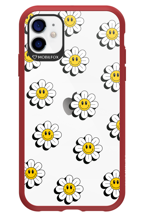 Smiley Flowers Transparent - Apple iPhone 11