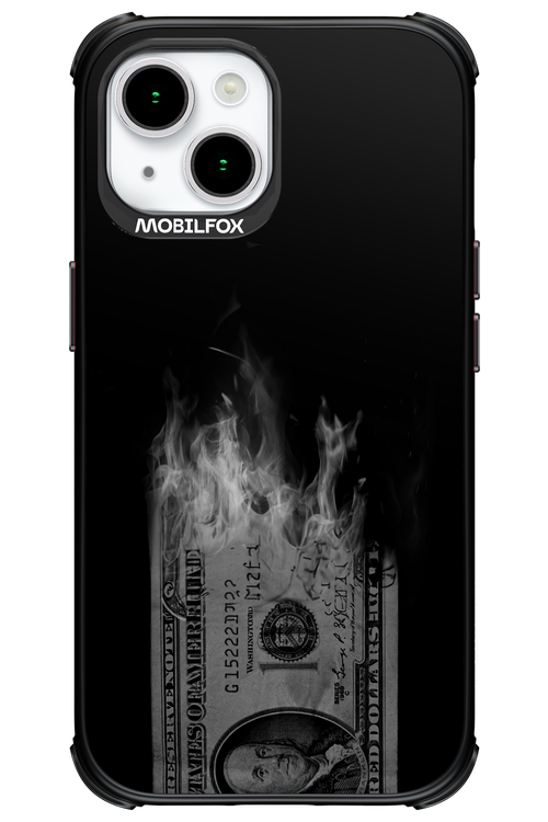 Money Burn B&W - Apple iPhone 15