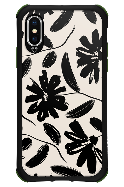 Monochrome Flowerss 2.0 - Apple iPhone XS