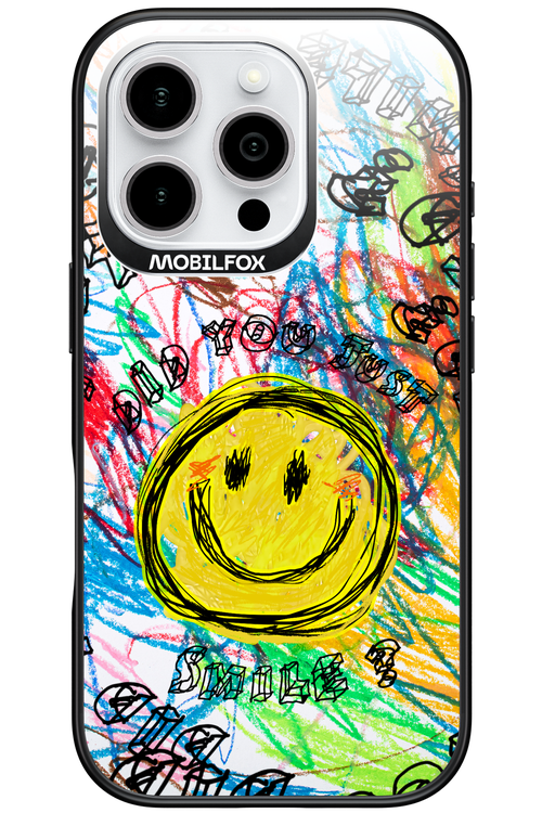 Crayon Smiley Colorful - Apple iPhone 16 Pro