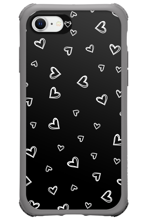 Monochrome Hearts 2.0 - Apple iPhone 8
