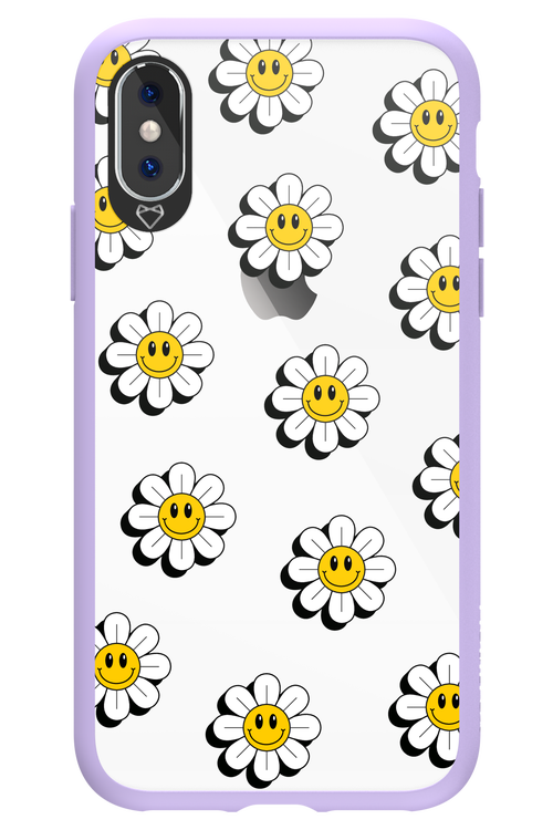 Smiley Flowers Transparent - Apple iPhone X