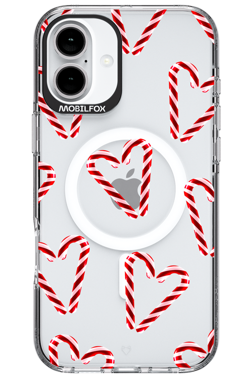 Candy Cane Hearts - Apple iPhone 16 Plus