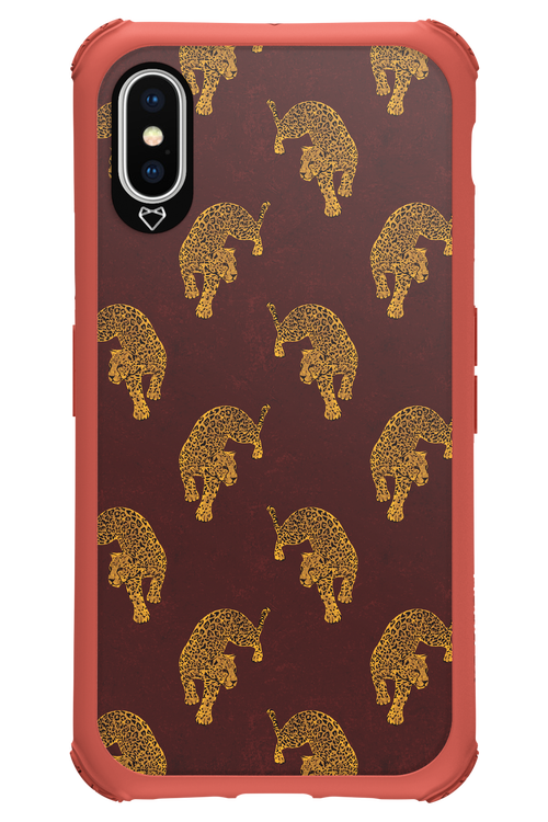 Burgundy Leopard Pattern - Apple iPhone X