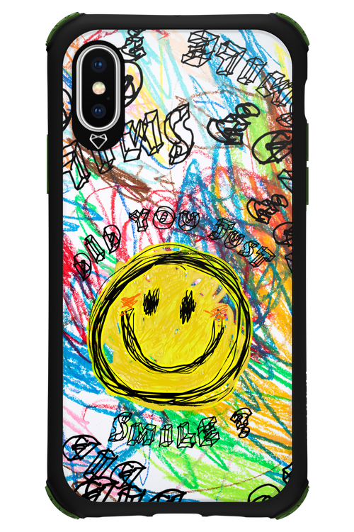 Crayon Smiley Colorful - Apple iPhone XS