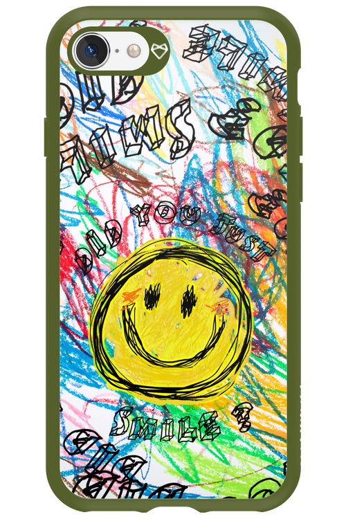 Crayon Smiley Colorful - Apple iPhone SE 2022