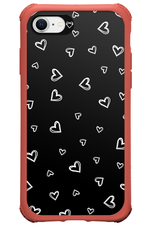 Monochrome Hearts 2.0 - Apple iPhone 8