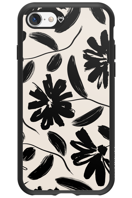 Monochrome Flowerss - Apple iPhone SE 2022