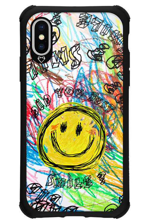 Crayon Smiley Colorful - Apple iPhone XS