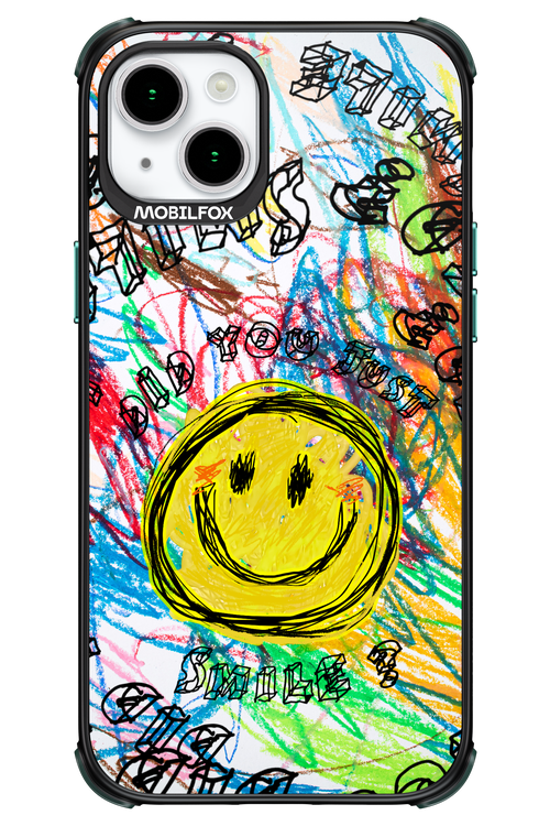 Crayon Smiley Colorful - Apple iPhone 15 Plus