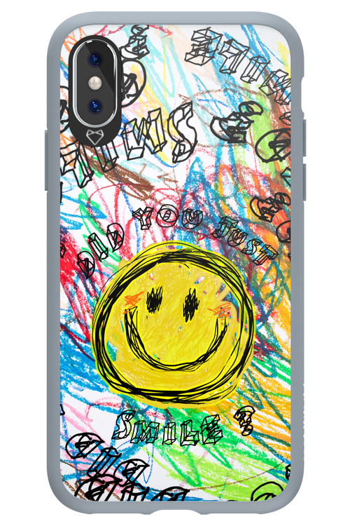 Crayon Smiley Colorful - Apple iPhone X