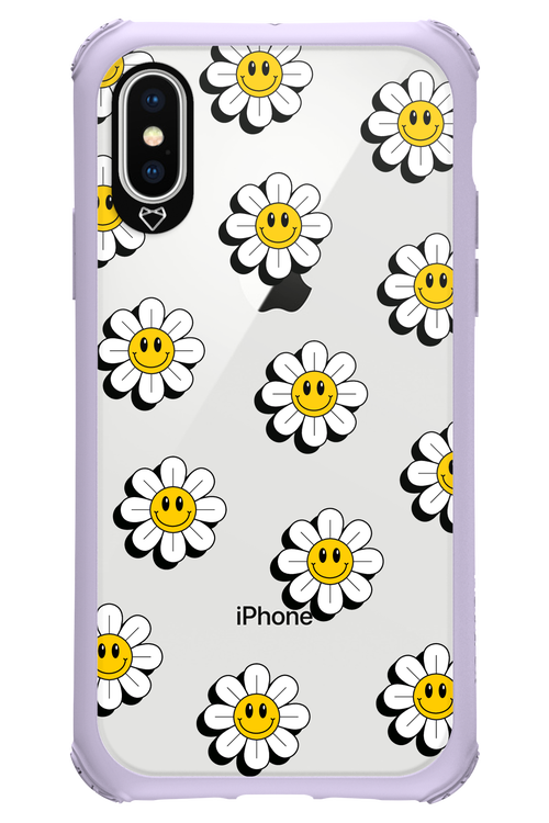 Smiley Flowers Transparent - Apple iPhone XS