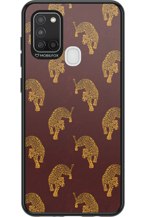 Burgundy Leopard Pattern - Samsung Galaxy A21 S