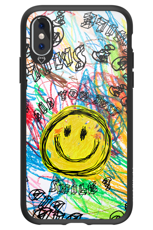 Crayon Smiley Colorful - Apple iPhone XS