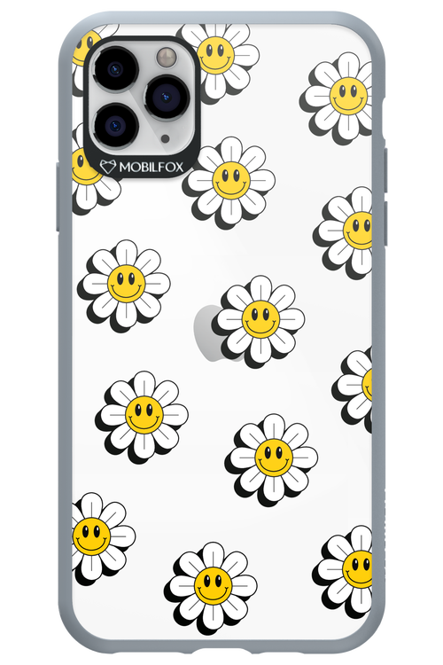 Smiley Flowers Transparent - Apple iPhone 11 Pro Max