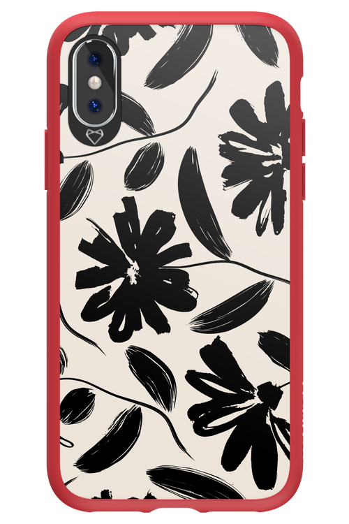 Monochrome Flowerss - Apple iPhone X