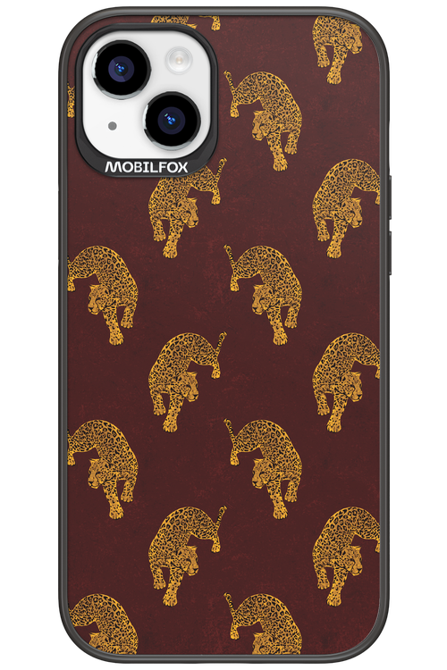 Burgundy Leopard Pattern - Apple iPhone 15 Plus