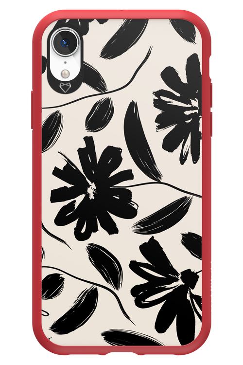Monochrome Flowerss - Apple iPhone XR