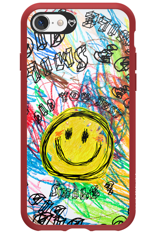 Crayon Smiley Colorful - Apple iPhone SE 2022