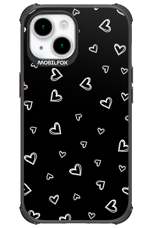 Monochrome Hearts 2.0 - Apple iPhone 15