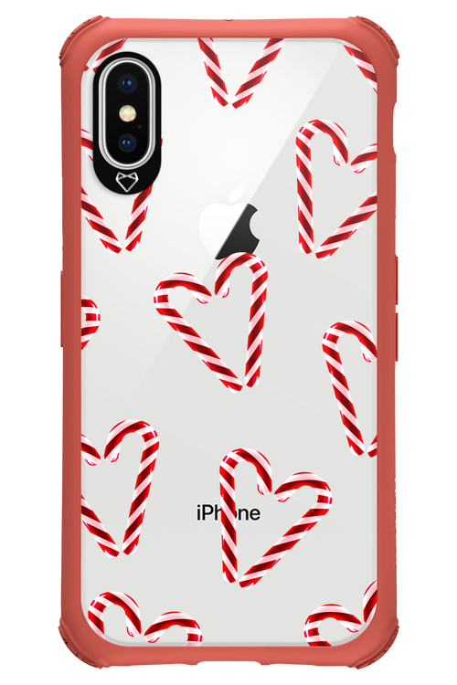 Candy Cane Hearts - Apple iPhone X