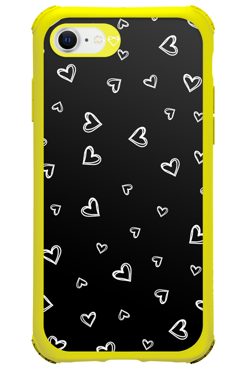 Monochrome Hearts 2.0 - Apple iPhone 8