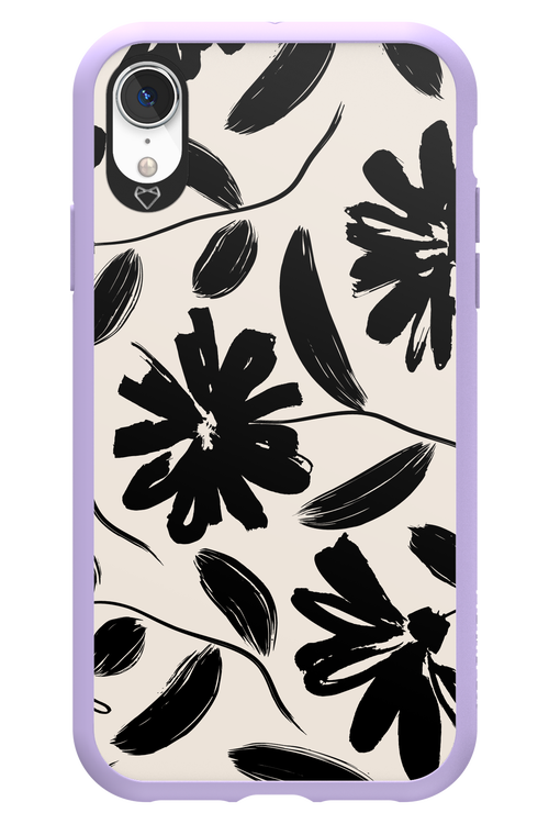 Monochrome Flowerss - Apple iPhone XR