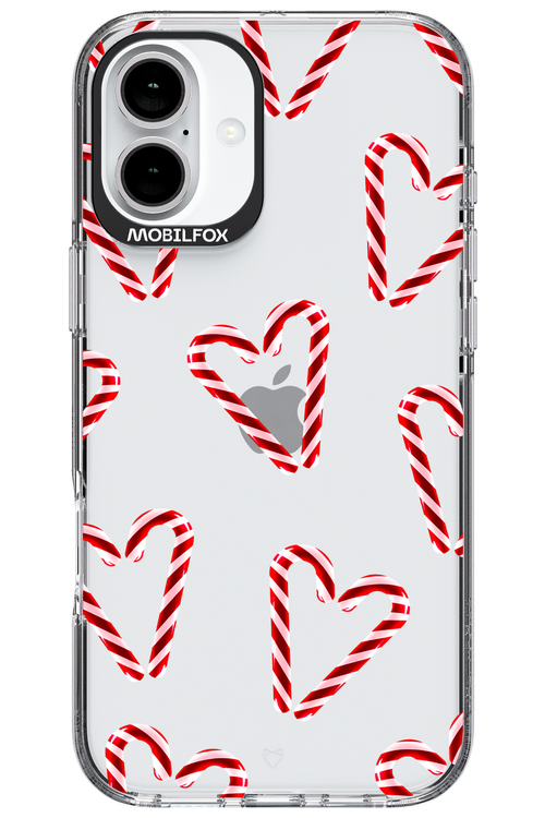 Candy Cane Hearts - Apple iPhone 16 Plus